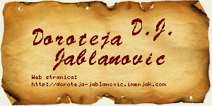 Doroteja Jablanović vizit kartica